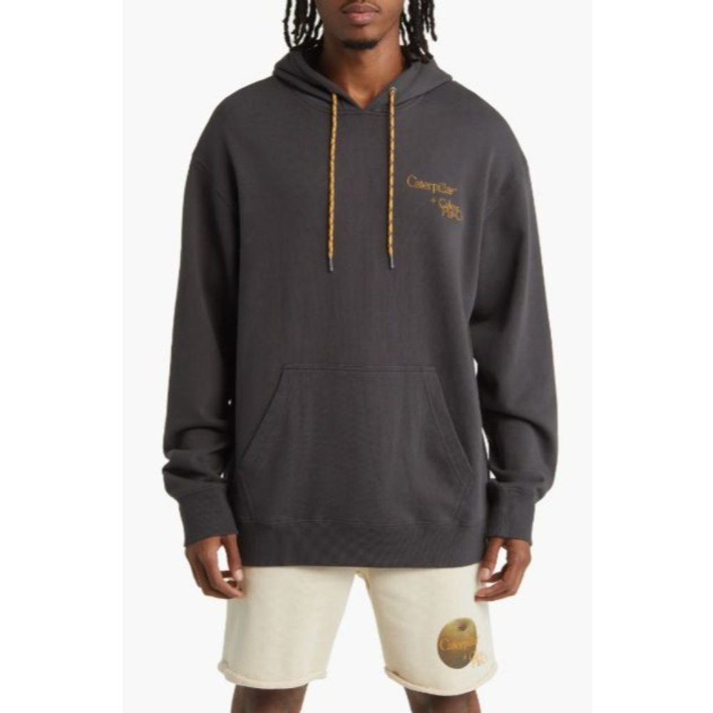 Caterpillar x Colour Plus Co Mens Washed Black Hoodie 2XL 7050020 NWT